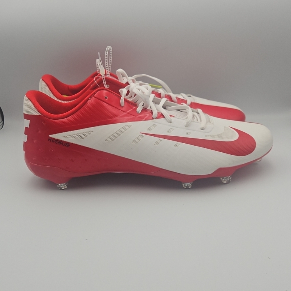 Nike Men Hyperfuse Vapor Elite football  Cleats White/red size 16 603744 160